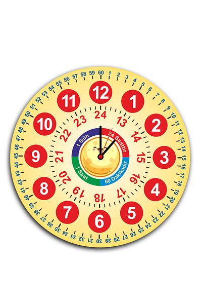 heptex Wooden Uv Printed School-Classroom Wall Clock