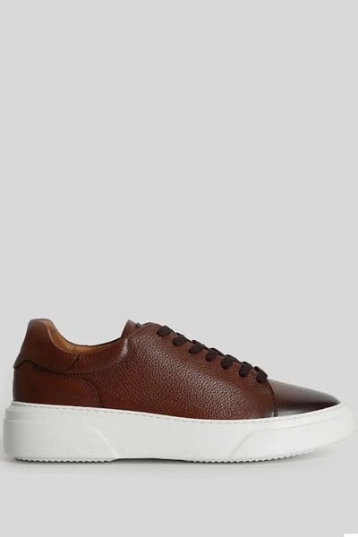 Lufian Ανδρικό δερμάτινο sneaker Tommy - Tan 111230187