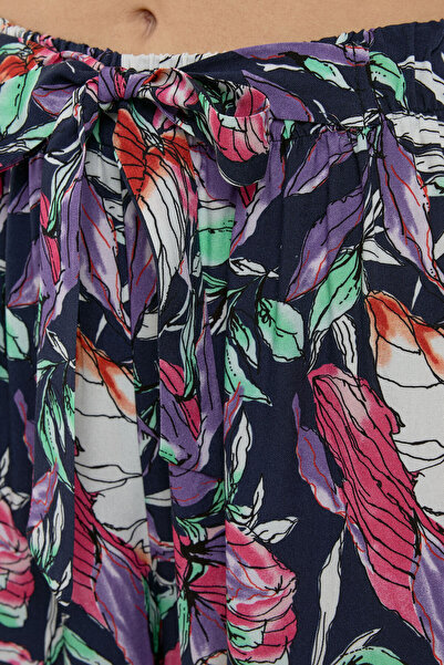 Hiccup Relaxed Cut Elastic Waist Patterned Trousers