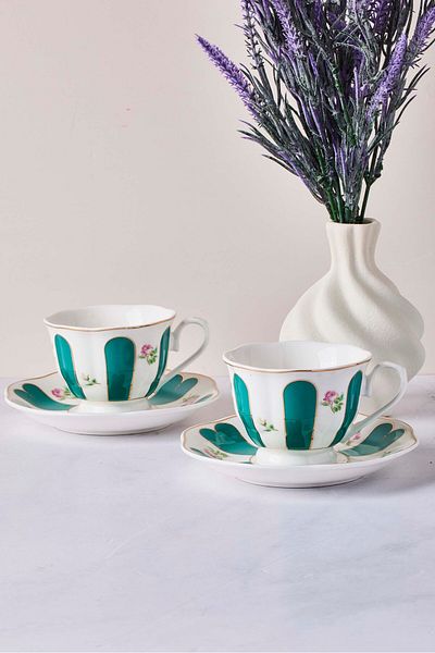 Perotti Beyoğlu 4-Piece Porcelain Coffee Set for 2 People