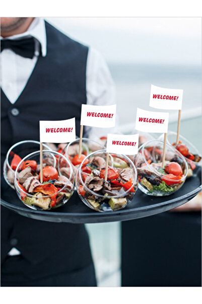 Home Welcome Yazılı Bayrak Kürdan. Açılış, Davet, Organizasyon Yemek Sunumlar...