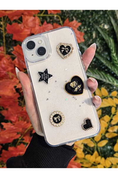 OSG iPhone 13 14 Ve 15 (3 Model) Uyumlu 3d Karakterli Taşlı Ve Simli Çift Kat...