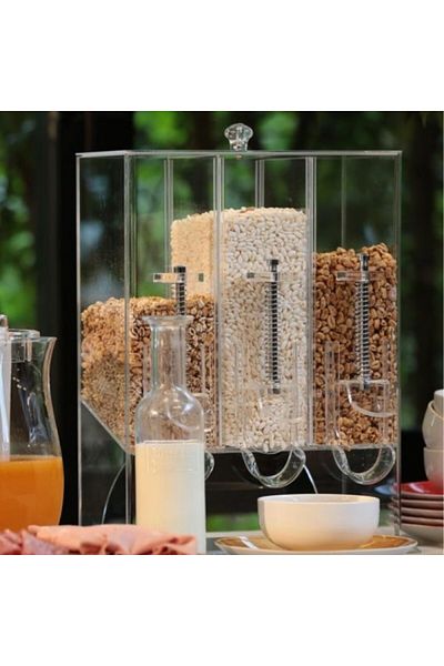 MORINI Acrylic dispenser with 3 compartments, 32x17x43 cm