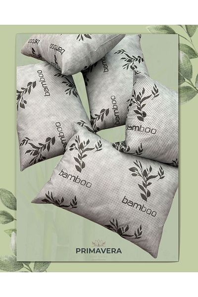 Primavera Home 4 Pieces Gray Bamboo Series Washable Antiallergic Silicone Fiber Pillow 50X70Cm 800 Gr