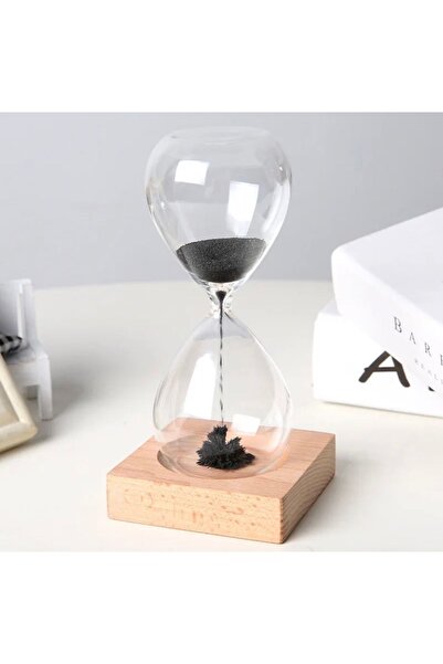 Two Two Manyetik Kum Saati Masa Üstü-ahşap Cam Hourglass-ofis Ev Dekor-sevgil...