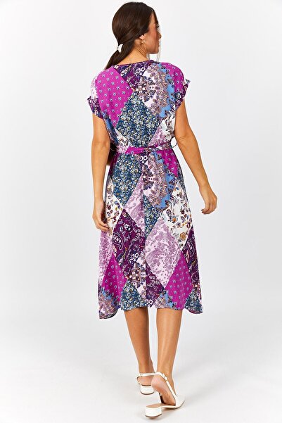 armonika Γυναικείο φόρεμα με λάστιχο έθνικ μοτίβο στη μέση-21K001249