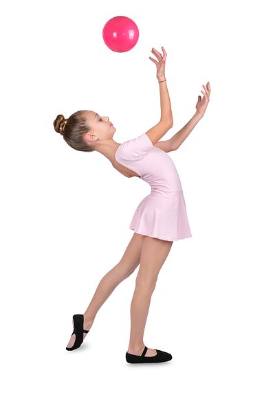 LULLY KİDS Lully Kids Pink Gymnastics Ballet - Μαγιό για κορίτσια με φούστα και ανοιχτή πλάτη