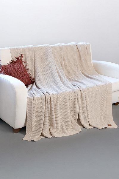 DALİSA Megy Rice Patterned Knitwear Soft Blanket and Bedspread
