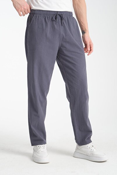 Mutlu City Ανδρικό παντελόνι με ελαστικό ψηλόμεσο, άνετη εφαρμογή 100% φυσικό βαμβάκι, ακατέργαστο παντελόνι παντελόνι 2188