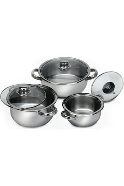 gülsan Çakır 6 Piece Casserole Pot Set with Glass Lid