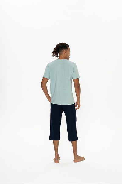 U.S. Polo Assn. Set tricou cu mânecă scurtă și capri pentru bărbați - cu nasturi și buzunare
