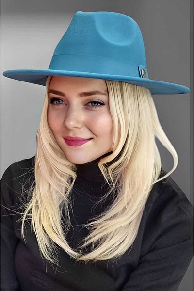 Trenderrs Women's Panama Stamp Fedora Hat