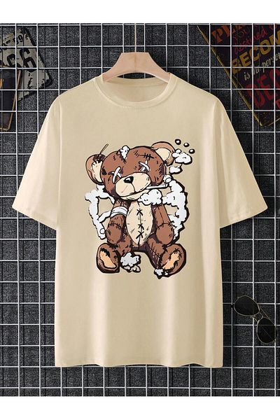 uyguntarz Μπλουζάκι Unisex Bear Eye X με στάμπα Oversize