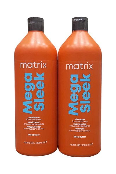 Matrix Matrix Mega Silk Shampoo 1000 and Conditioner 1000ml with Shea Butter for Frizzy and Brittle Hair