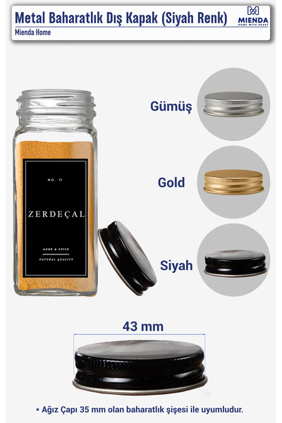 Mienda Home Mienda Home Metal Baharatlık Kapağı