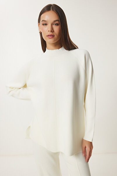 Lovelyİstanbul Knitwear Sweater and Pants Set - Stylish Ecru Lmu0001