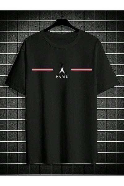 uyguntarz Μπλουζάκι Unisex Παρίσι με στάμπα Oversize