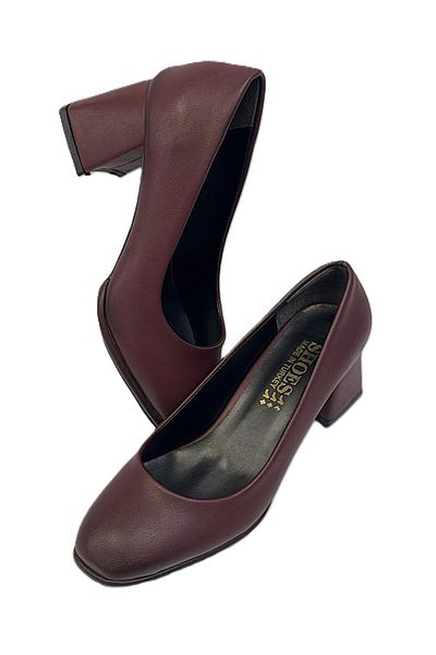 KAFKASLAR AYAKKABI Thick Heeled Soft Blue Toe Classic Shoes