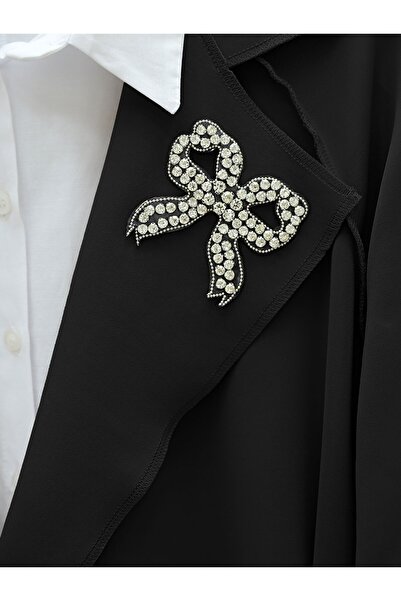 Modamorfo Scuba Kimono with Stone Detail and Belt, Black