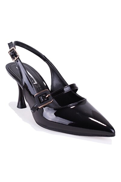 DAGOSTER DZA07-108525641 Crne lakirane kožne klasične ženske cipele na petu