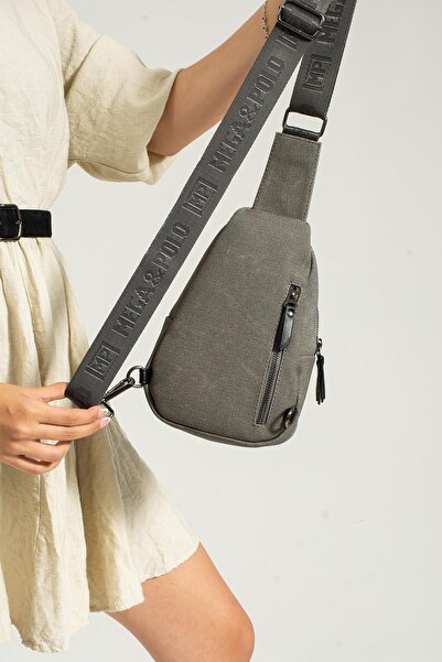 KunduraHane Unisex Çapraz Omuz Ve Göğüs Çantası Body Bag Kanvas Çok Bölmeli K...