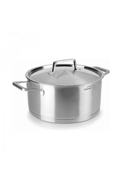 Lacor Stainless steel pot with lid and triple base, Foodie, 6.5 liters