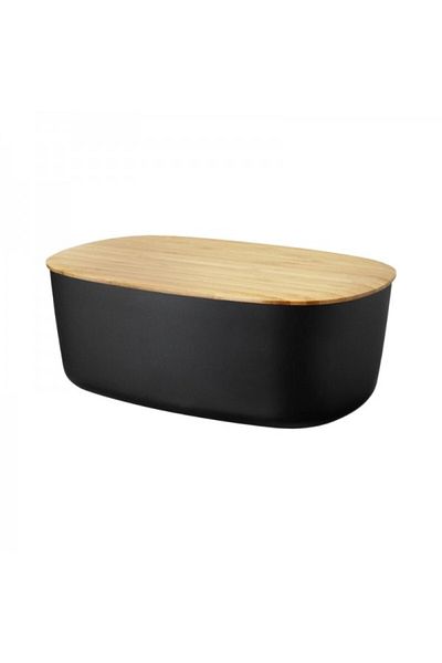 stelton Bread box with bamboo lid, BOX-IT Black, 34.5x22.5x13 cm