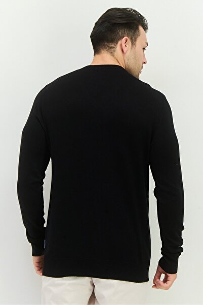 French Connection Men V-Neck Knitted Sweater, Black