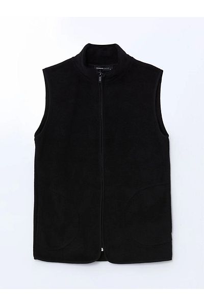 LC Waikiki Lcwaikiki Black Stand Collar Women's Fleece Outdoor Vest - t t