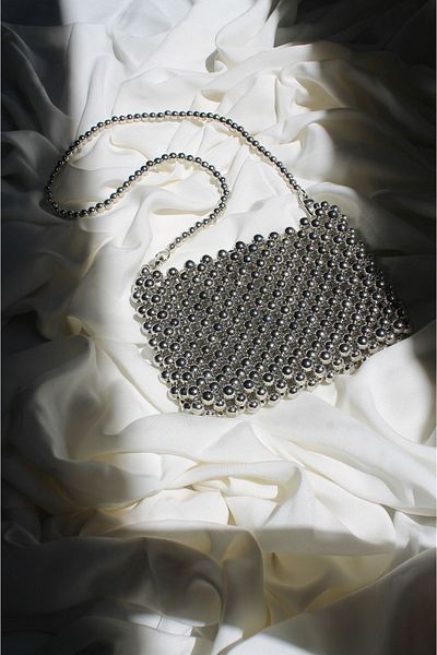 GÜLSEMALİ Silver Beads Bag