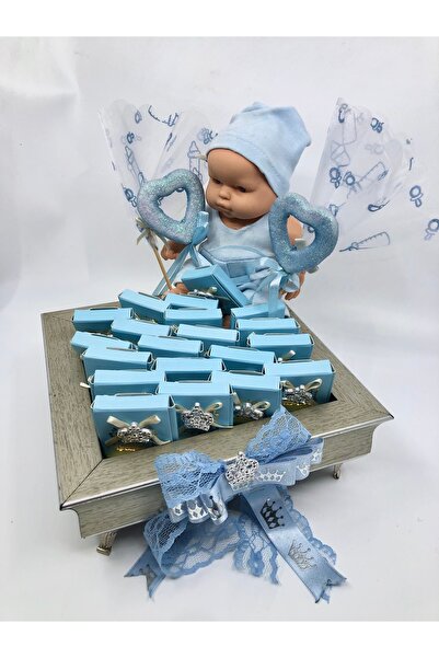 Lavin Çikolata 15 adetli Mavi Kral Taçlı hoş geldin bebe kçikolatası