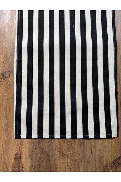 HALFART Runner din in de rață cu dungi și set de 6 Supla negre