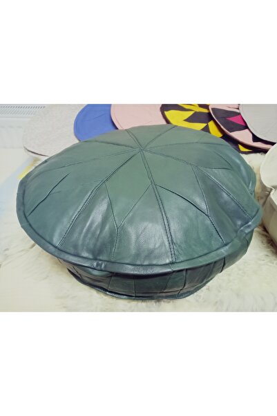 hoaryage Hakiki Kuzu Derisi Bohem Minder Puf 40*9 cm