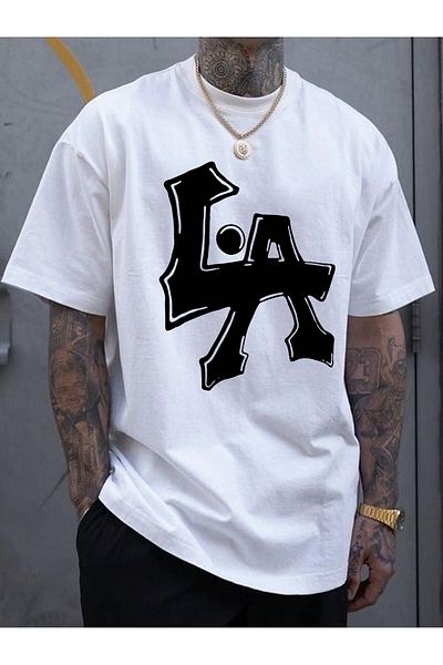 uyguntarz Μπλουζάκι Unisex Los Angles με στάμπα Oversize
