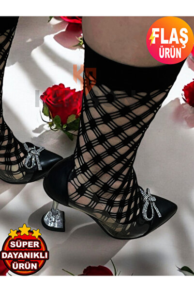 KEMSON Design din pânză de păianjen Dimensiune standard, până la genunchi, ciorapi cu pantaloni din plasă