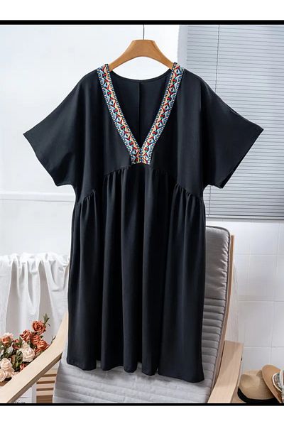 ŞAHPERA BUTİK Yellima Ethnic Print Pareo Dress