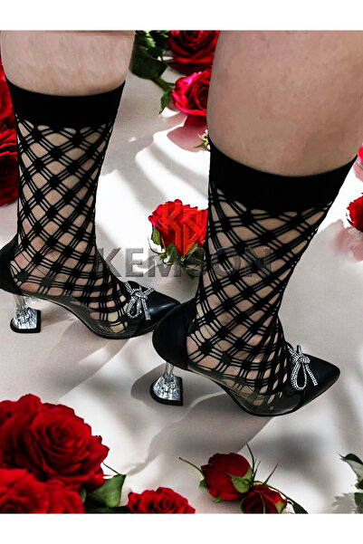 KEMSON Design din pânză de păianjen Dimensiune standard, până la genunchi, ciorapi cu pantaloni din plasă