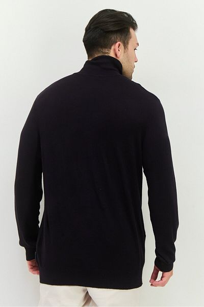French Connection Men Turtle Neck Long Sleeves Knitted Sweater, Navy