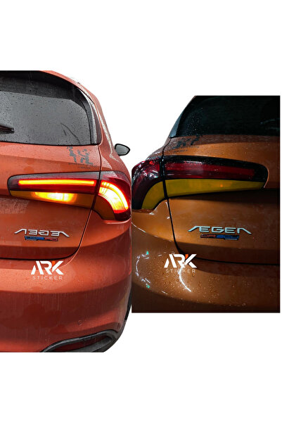 Fiat Egea Sedan Ve Cross Uyumlu Arka Far Sticker Set Turuncu