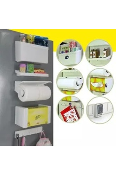 Generic 5 in 1 Magnetic Storage Rack Set for Fridge, Multifunctional Fridge M...