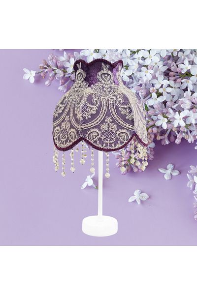 Dekovien Classic French Lace Lampshade - Plum Color 45X25Cm Ab54778