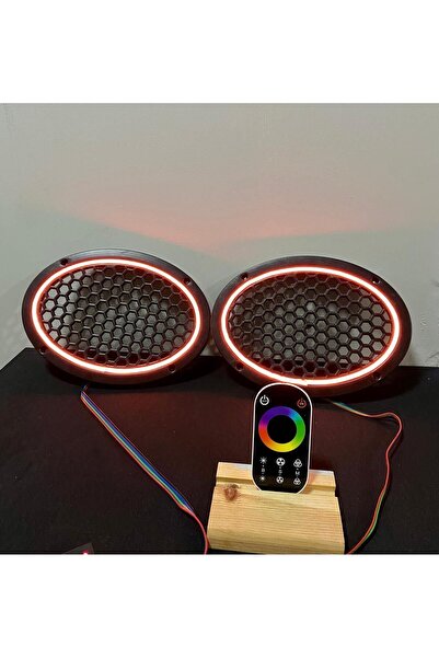 LED LEVEL Dokunmatik Kumandalı Neon Işıklı Oval Hoparlör Kapağı 1 Takım (2 adet) 6X9