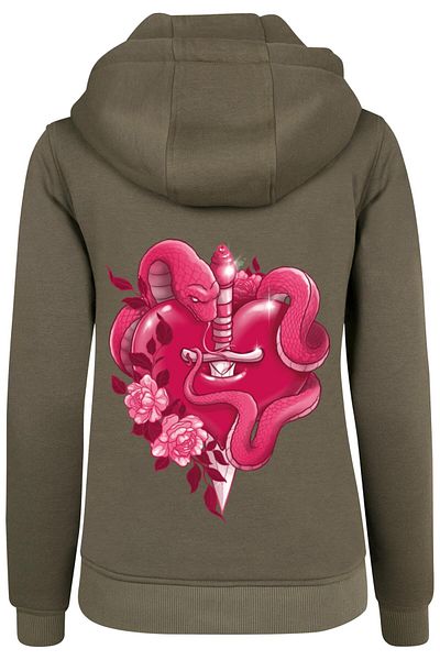 Mister Tee Damen Snakes Heart Hoody