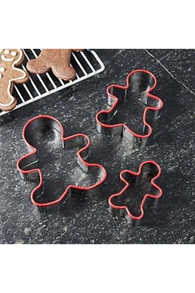 BRE HOME Stainless Steel Cookie - Set of 3 Ginger Man and Cutter, Cake Cutting Mold