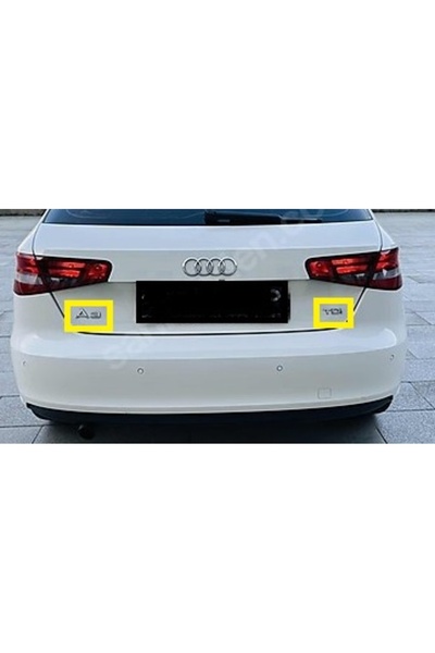 EDEXPORT Audi Uyumlu A3 ve  TDI Bagaj Yazısı Seti 2'li Paket 3M 3D ABS: