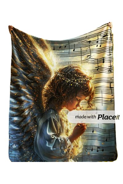 Elmas Dizayn Special Design 150X220 cm Tv Seat Bed Blanket Stainless Angel, Women, Nota
