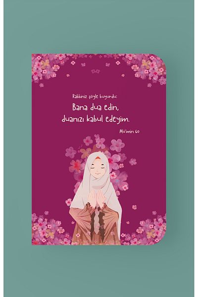 Dava Adamı Yayınları A6 Striped Pray Me I'Ll Accept Your Prayer Mini Notebook