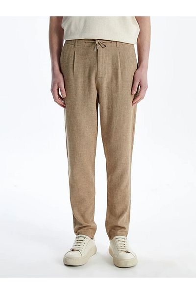 LC Waikiki Ανδρικό παντελόνι LCW Vision Brown Slim Fit λινό μείγμα