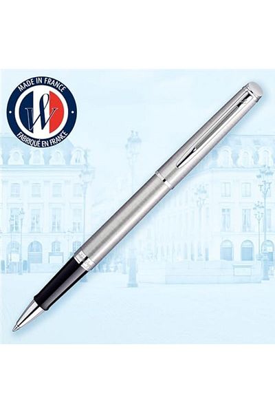 STOREMAX Ntwork Hemisphere Stainless Steel Chrome Design Rollerball Pen, Fine Nib, Black Ink Art 1087