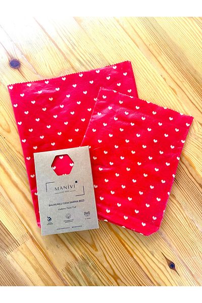 MANİVİ Wax Bag Pack 2 Sizes (27X33 / 22X28 cm) Reusable Food Storage Bag with Wax